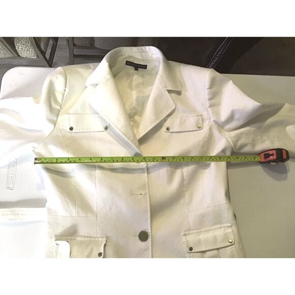 ANTONIO MELANI- WOMENS WHITE BUTTON CLOSURE BLAZER JACKET SIZE 14 - Picture 5 of 8